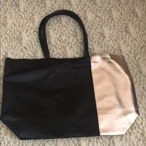 Brand new rose gold and black tote bag
